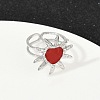 Heart Sun 304 Stainless Steel Enamel Finger Rings for Women RJEW-G355-08P-02-2