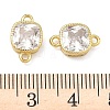 Brass Pave Cubic Zirconia Square Connector Charms KK-P348-06G-05-3