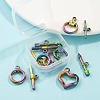 6 Sets 3 Style Ion Plating(IP) 304 Stainless Steel Toggle Clasps STAS-LS0001-48MC-5