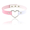 Adjustable Gothic Two Tone PU Leather Alloy Heart Choker Necklaces for Women NJEW-WH20816-007P-E-5