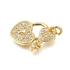 Rack Plating Brass Micro Pave Cubic Zirconia Pendants ZIRC-F142-12B-G-2