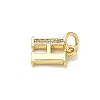 Brass Micro Pave Cubic Zirconia Charms KK-I382-03G-H-2