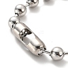 304 Stainless Steel Ball Chain Necklace & Bracelet Set STAS-D181-02P-02A-6