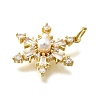 Brass Micro Pave Cubic Zirconia with ABS imitation pearl Pendants KK-D295-25G-2
