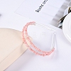 Double Row Cherry Quartz Glass Chip Hair Bands PW-WG21554-04-1