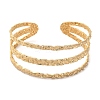 304 Stainless Steel Triple Lines Cuff Bangles BJEW-G694-09G-2