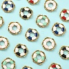 50Pcs 5 Colors Alloy Enamel Pendants ENAM-CJ0002-55-7