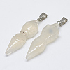 Natural White Agate Pendants G-T122-12A-04-2