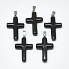 Natural Black Gemstone Pendants G-T122-18N-1