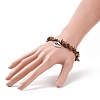 Gemstone Chips Beaded Stretch Bracelet with Alloy Horse Eye for Women BJEW-JB08602-3