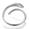 Non-Tarnish 304 Stainless Steel Snake Cuff Ring RJEW-N038-113P-4