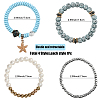1 Set Synthetic Moonstone & Pearl Stretch Bracelets Set BJEW-SP0001-10-2