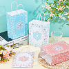 32Pcs 4 Colors Christmas Snowflake Printed Paper Storage Tote Bags ABAG-BC0001-65-4