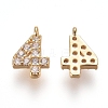 Brass Micro Pave Clear Cubic Zirconia Charms X-ZIRC-L075-60A-04G-1