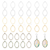 36Pcs 6 Colors Alloy Hollow Geometric Open Back Bezel FIND-CA0010-67-1