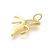 Brass Micro Pave Clear Cubic Zirconia Pendants KK-L225-004G-02-2