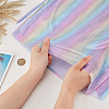 Rainbow Color Polyester Fabric DIY-WH0430-671-3