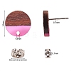 10Pairs 10 Colors Opaque Resin & Walnut Wood Stud Earring Findings MAK-CJ0001-11-2