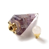 Natural Amethyst Perfume Bottle Pendants G-H285-01G-01-2