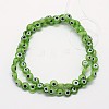 Handmade Evil Eye Lampwork Flat Round Bead Strands LAMP-L058-10mm-02-2