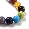 Chakra Round Natural Obsidian Beaded Stretch Bracelets BJEW-K251-05A-4