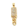 Brass Micro Pave Cubic Zirconia with Enamel Pendants KK-M305-13G-1