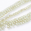 1 Strand Electroplate Imitation Jade Glass Beads Strands X-EGLA-J025-H03-1