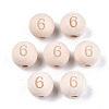 Unfinished Natural Wood European Beads WOOD-S045-141A-6-1