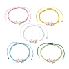 Synthetic Turquoise & Glass Seed Beaded Braided Bead Bracelets BJEW-MZ00314-2