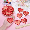 Heart PVC Glitter Iron on/Sew on Patches DIY-WH0060-56-3