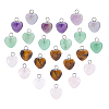 ARRICRAFT 24Pcs 4 Style Natural Mixed Gemstone Pendants G-AR0004-40-1