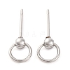 Anti-Tarnish 304 Stainless Steel Studs Earring Findings STAS-H226-08P-01-1