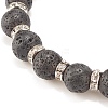 Natural Lava Rock Stretch Bracelet with Crystal Rhinestone Beads BJEW-JB08191-02-4
