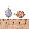 Baking Paint & Golden Metal Enlaced Glass Pendants GL-CBA010C-14G-3