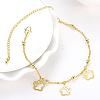 European and American Fashion Brass Flower Charm Anklets For Ladies Summer Holiday AJEW-BB14816-G-6