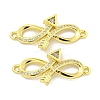 Rack Plating Brass Micro Pave Clear Cubic Zirconia Arrow Infinity Links KK-B091-48G-02-1