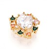 Brass Micro Pave Cubic Zirconia Charms KK-N261-12G-2