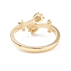 Clear Cubic Zirconia Flower of Life Cuff Ring RJEW-C028-02G-3