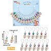 15Pcs 15 Color Synthetic Magnesite Skull & Acrylic Beaded Charm Locking Stitch Marker HJEW-PH01539-2