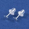 999 Sterling Silver Stud Earrings for Women EJEW-S215-30S-06-2