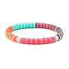 Handmade Polymer Clay Heishi Beaded Stretch Bracelet BJEW-JB07605-1