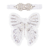 Butterfly Sequin/Paillette Embroidery Lace Applqiues DIY-FG0004-31-1