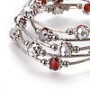 Five Loops Faceted Glass Wrap Bracelets BJEW-JB04135-03-2