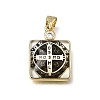 Religion Brass Micro Pave Clear Cubic Zirconia Pendants KK-C262-01G-01-1