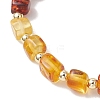 Natural Amber Beads Stretch Bracelets for Women BJEW-JB13255-4