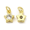 Brass Cubic Zirconia Charms KK-E068-VB228-1