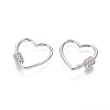 Brass Micro Pave Cubic Zirconia Screw Carabiner Lock Charms ZIRC-I031-12P-2