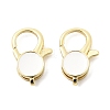 Flat Round Brass Enamel Lobster Claw Clasps KK-Z147-02G-01B-1