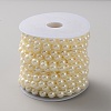 ABS Plastic Pearl Half Round Link Chains CHAC-WH20001-01B-2