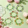 Flower Glass & Acrylic Charm Bracelets BJEW-JB10443-2